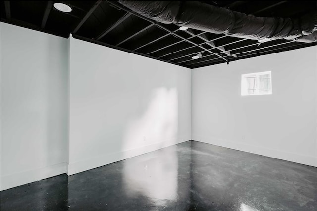 basement with baseboards