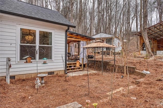 exterior space with a gazebo