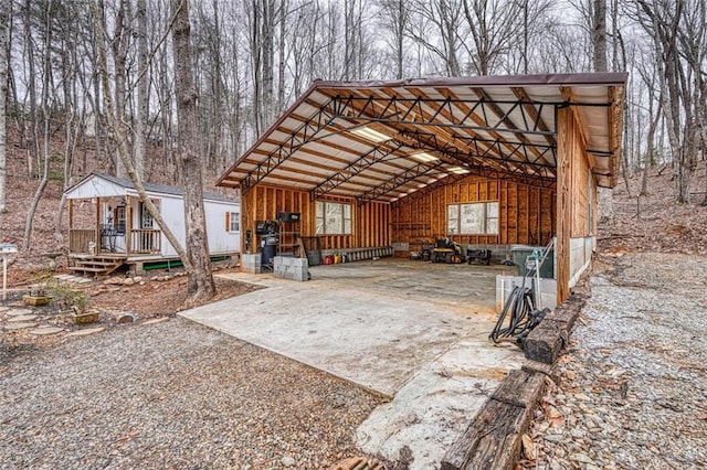 interior space featuring a carport