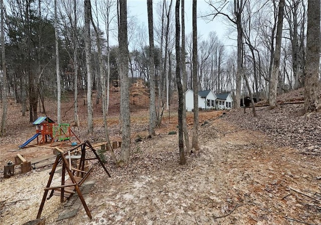 view of yard featuring a playground