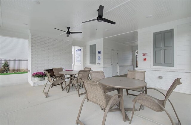 3352 Cranston Ln, Kennesaw, GA 30144 - view of patio featuring outdoor dining space and a ceiling fan