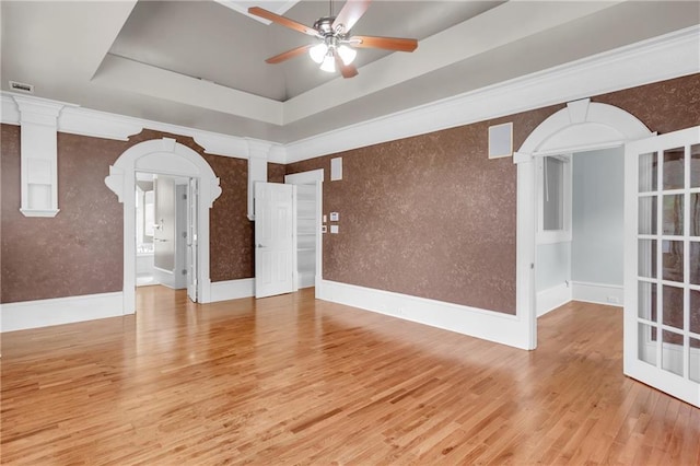 470 Manor Oak Ln SE, Marietta, GA 30067 - spare room with wood finished floors, a ceiling fan, and baseboards
