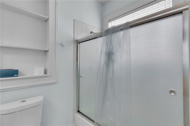 470 Manor Oak Ln SE, Marietta, GA 30067 - bathroom with toilet and bath / shower combo with glass door