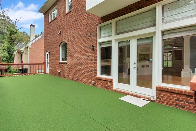 470 Manor Oak Ln SE, Marietta, GA 30067 - view of patio with an area to practice putting and french doors