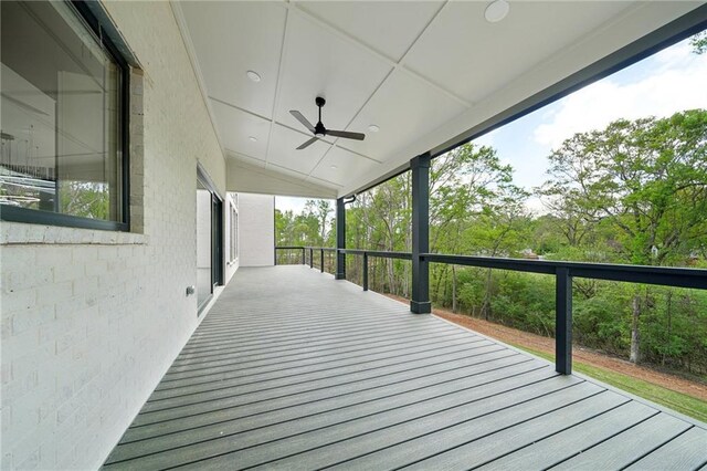 155 Westbrook St, Buford, GA 30518 - wooden terrace featuring ceiling fan