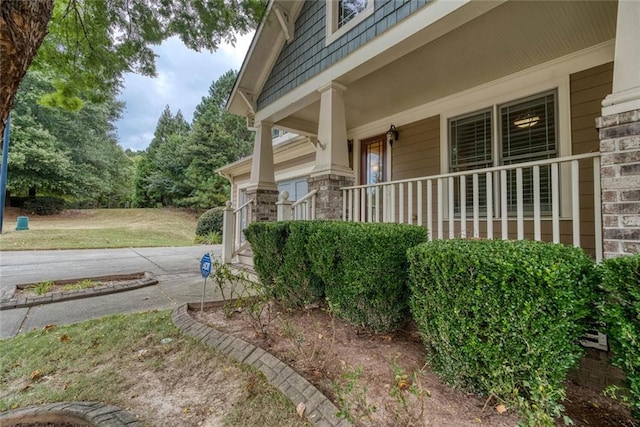 exterior space with covered porch