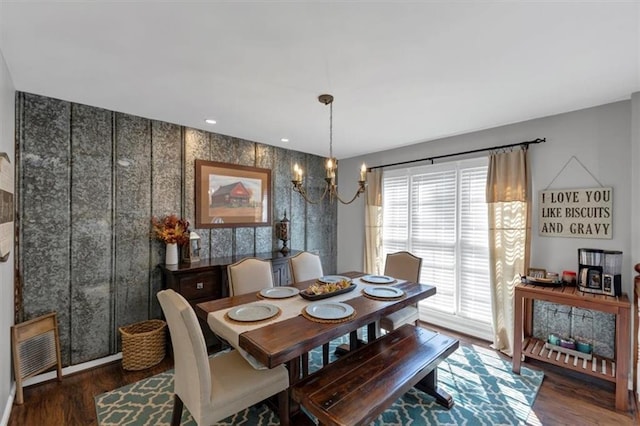 70 Maplewood Ln, Acworth, GA 30101 - dining area featuring a chandelier and wood finished floors