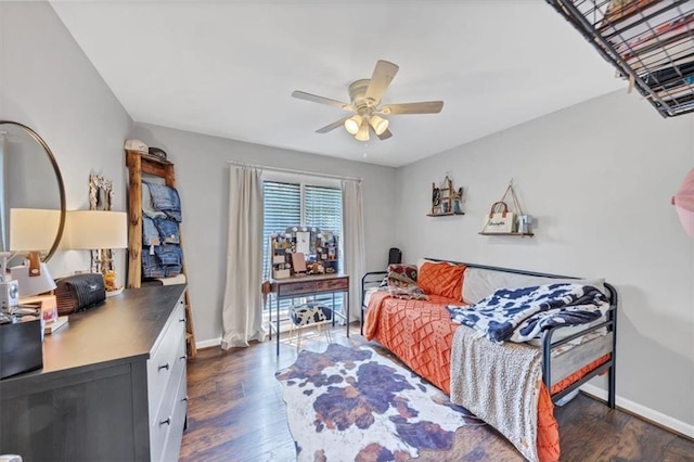70 Maplewood Ln, Acworth, GA 30101 - bedroom featuring dark wood finished floors, a desk, and ceiling fan