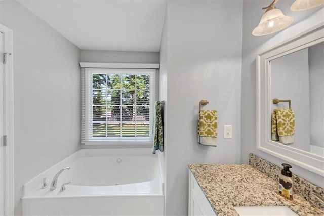 70 Maplewood Ln, Acworth, GA 30101 - bathroom with vanity and a garden tub