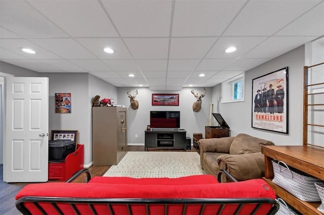 70 Maplewood Ln, Acworth, GA 30101 - living area featuring recessed lighting, wood finished floors, and a drop ceiling