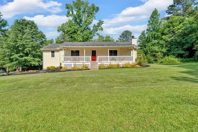 19 Quail Hollow Ct, Dallas, GA 30157 - view of front of house featuring a porch, a chimney, and a front yard