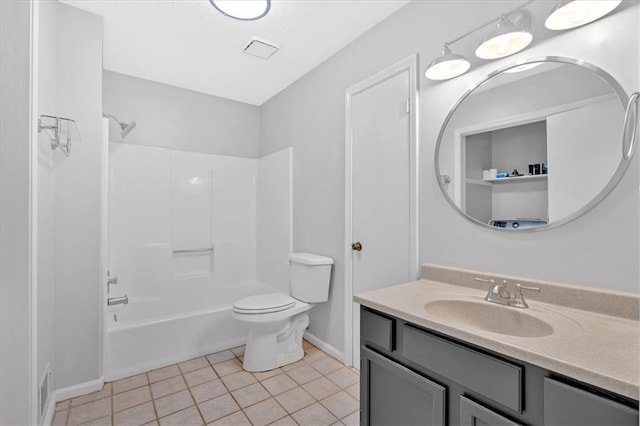 19 Quail Hollow Ct, Dallas, GA 30157 - bathroom featuring vanity, tile patterned flooring, toilet, baseboards, and  shower combination
