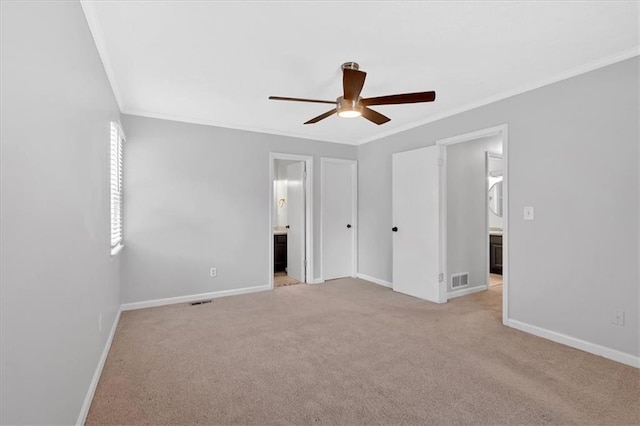 19 Quail Hollow Ct, Dallas, GA 30157 - unfurnished bedroom featuring ornamental molding, baseboards, light colored carpet, and connected bathroom
