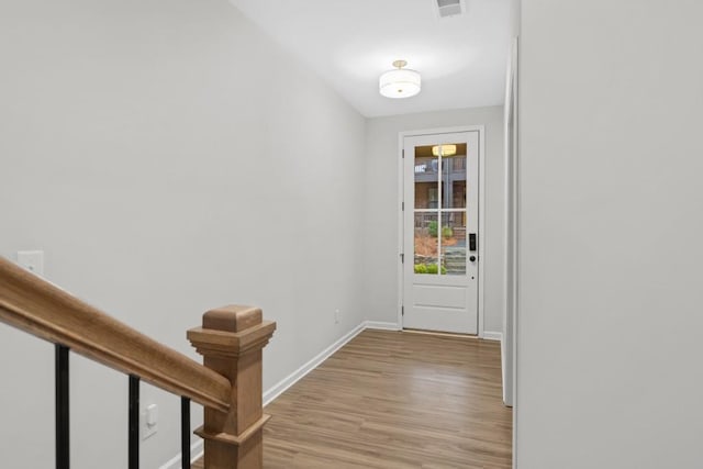 entryway with light wood-type flooring