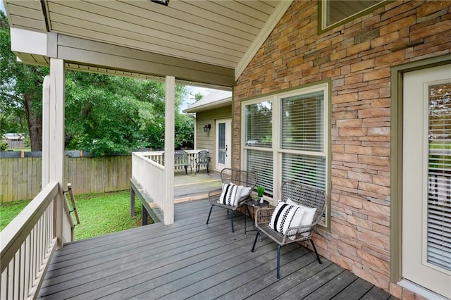 wooden deck with fence