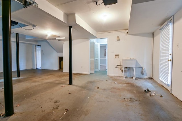 interior space featuring a garage door opener