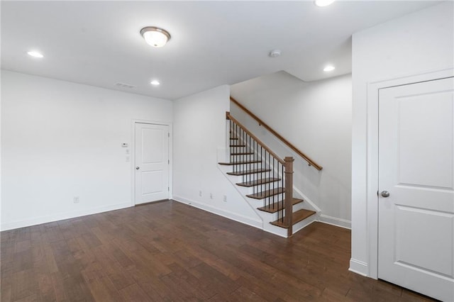 interior space featuring dark hardwood / wood-style flooring