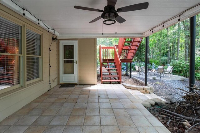 5287 Wild Indigo Way, Acworth, GA 30102 - view of patio / terrace with stairway and a ceiling fan
