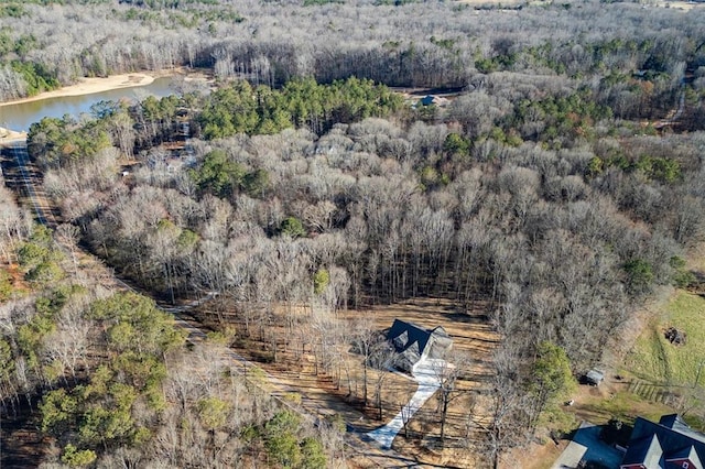 473 Nugget Rd, Carrollton, GA 30117 - drone / aerial view with a water view and a forest view