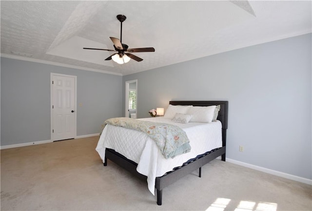 5040 Puritan Dr, Sugar Hill, GA 30518 - bedroom featuring light carpet, a ceiling fan, and ornamental molding