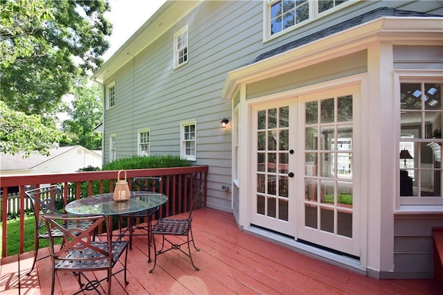 5040 Puritan Dr, Sugar Hill, GA 30518 - wooden terrace featuring outdoor dining space and french doors