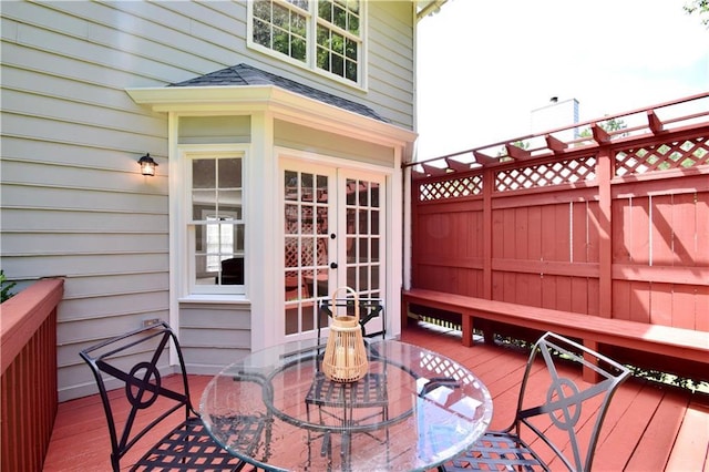 5040 Puritan Dr, Sugar Hill, GA 30518 - wooden deck featuring outdoor dining area and french doors