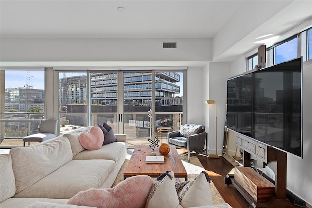 living room featuring hardwood / wood-style floors