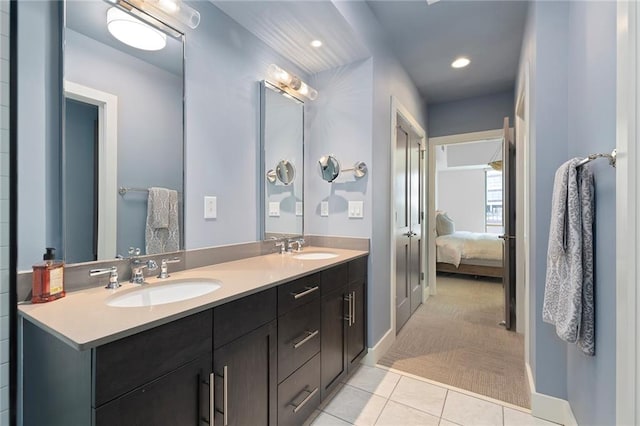 bathroom featuring vanity and tile patterned floors