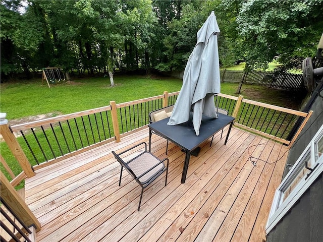 124 Dockside Downs Dr, Woodstock, GA 30189 - wooden terrace featuring a fenced backyard