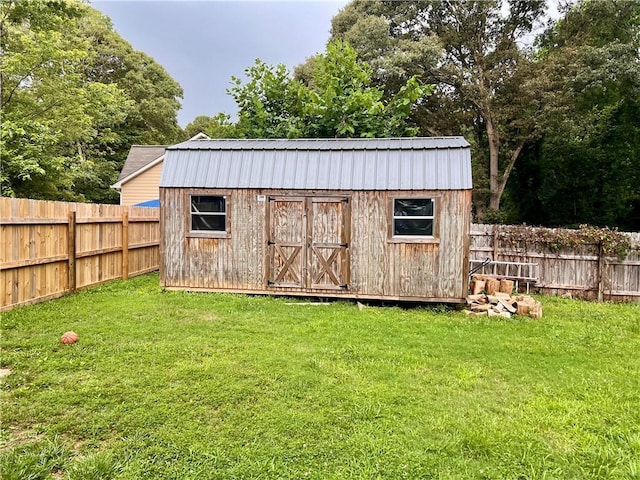 124 Dockside Downs Dr, Woodstock, GA 30189 - view of shed with a fenced backyard