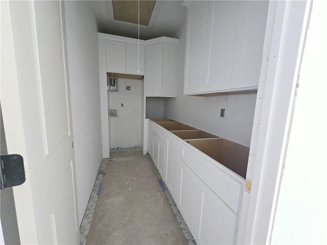 kitchen with white cabinetry