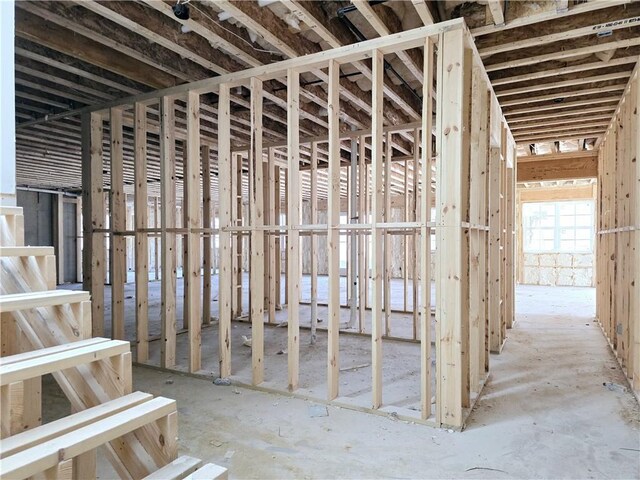 view of unfinished basement