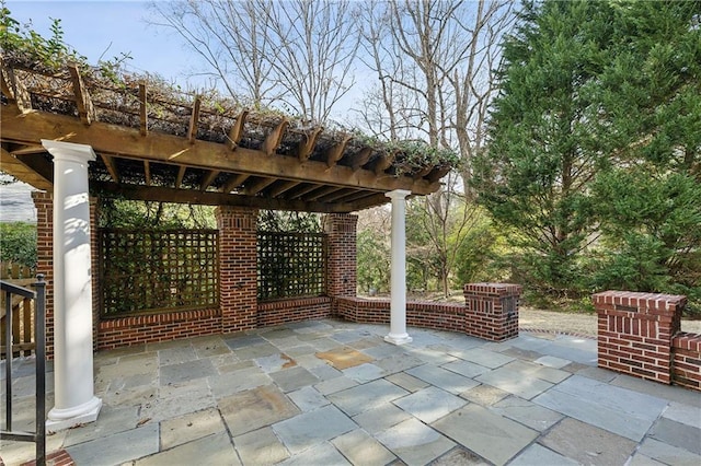 view of patio with a pergola