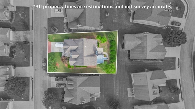 1979 Spivey Village Dr, Jonesboro, GA 30236 - aerial perspective of suburban area featuring property parcel outlined