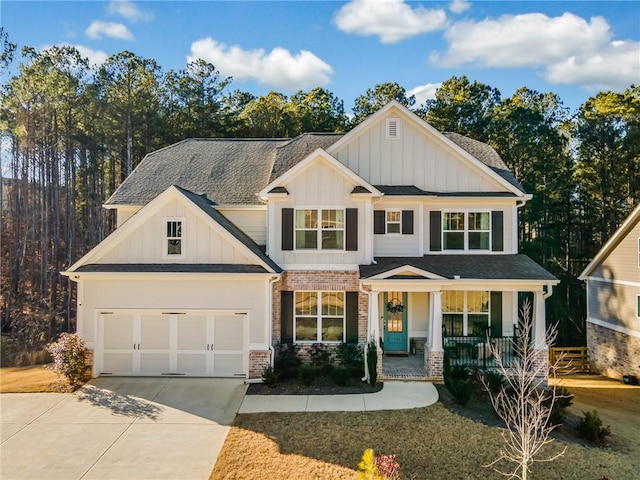 craftsman-style house with covered porch