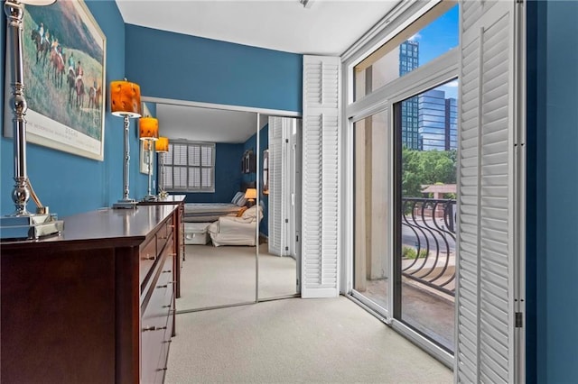1421 Peachtree St NE Unit 212, Atlanta, GA 30309 - bedroom with carpet and access to outside
