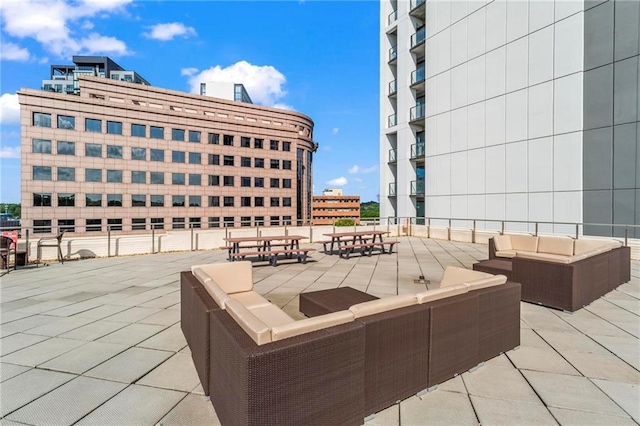 1421 Peachtree St NE Unit 212, Atlanta, GA 30309 - view of patio / terrace with an outdoor hangout area