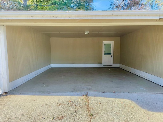 view of garage