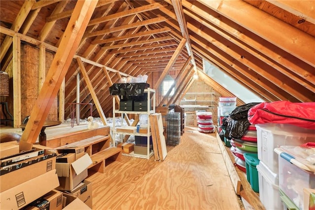 view of unfinished attic