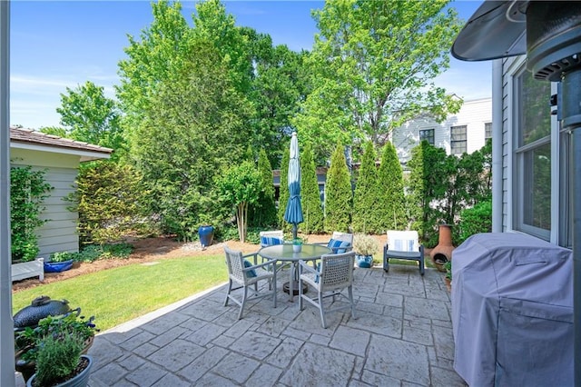 view of patio / terrace with grilling area and outdoor dining space