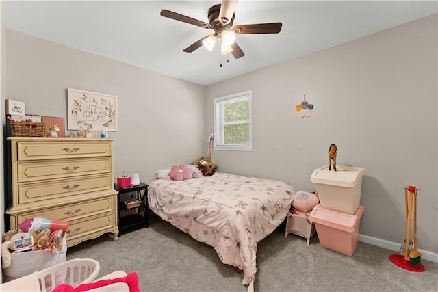 153 Garrison Dr, Cleveland, GA 30528 - bedroom featuring light colored carpet, ceiling fan, and baseboards