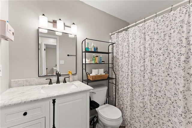 153 Garrison Dr, Cleveland, GA 30528 - full bathroom with toilet, vanity, and curtained shower