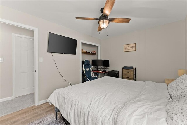 153 Garrison Dr, Cleveland, GA 30528 - bedroom featuring wood finished floors, baseboards, and a ceiling fan