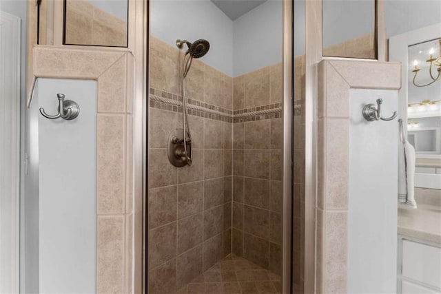 full bathroom featuring a stall shower