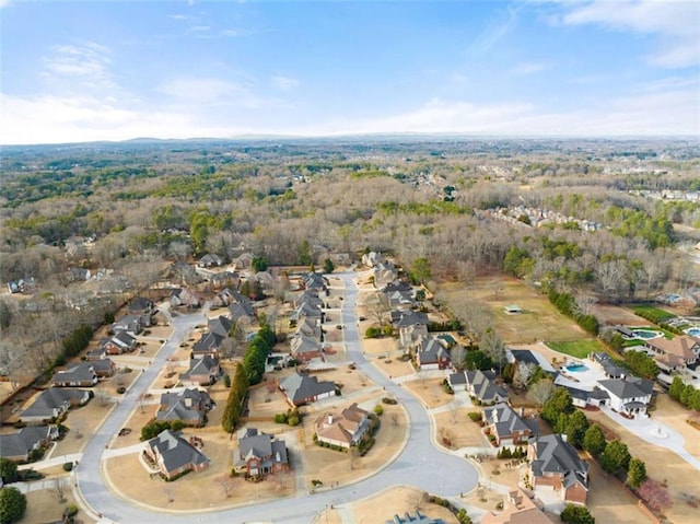 bird's eye view with a residential view