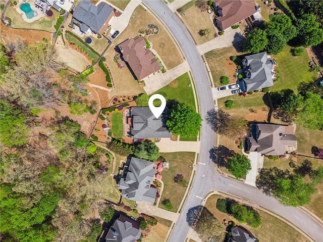 drone / aerial view with a residential view