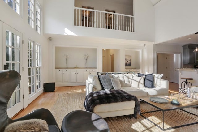 living room with light wood-style flooring