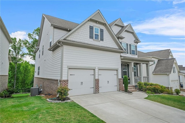4110 Morgan Elizabeth Way, Cumming, GA 30041 - craftsman house with brick siding, driveway, a garage, and a front lawn
