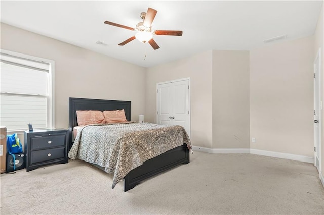 4110 Morgan Elizabeth Way, Cumming, GA 30041 - carpeted bedroom with baseboards, a ceiling fan, and a closet