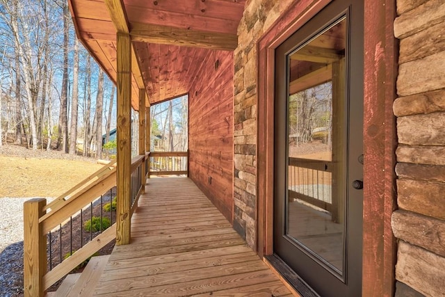 deck with a porch